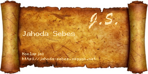 Jahoda Sebes névjegykártya